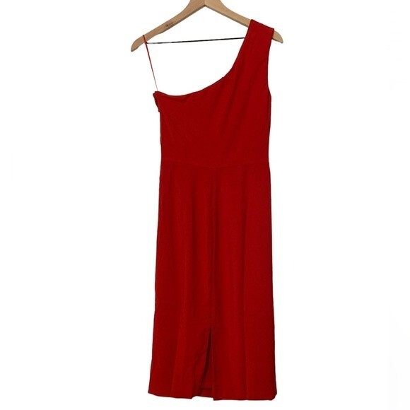 NWT Dress the Population Martin Midi Dress. Size Medium. Color Red - Picture 5 of 7